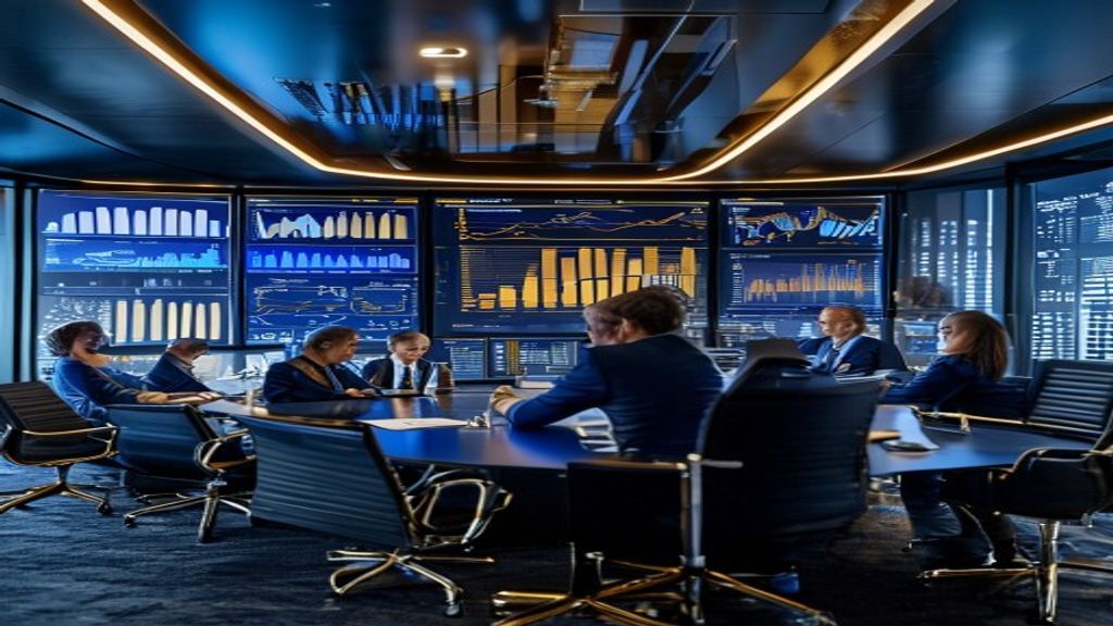 Corporate boardroom analytics session